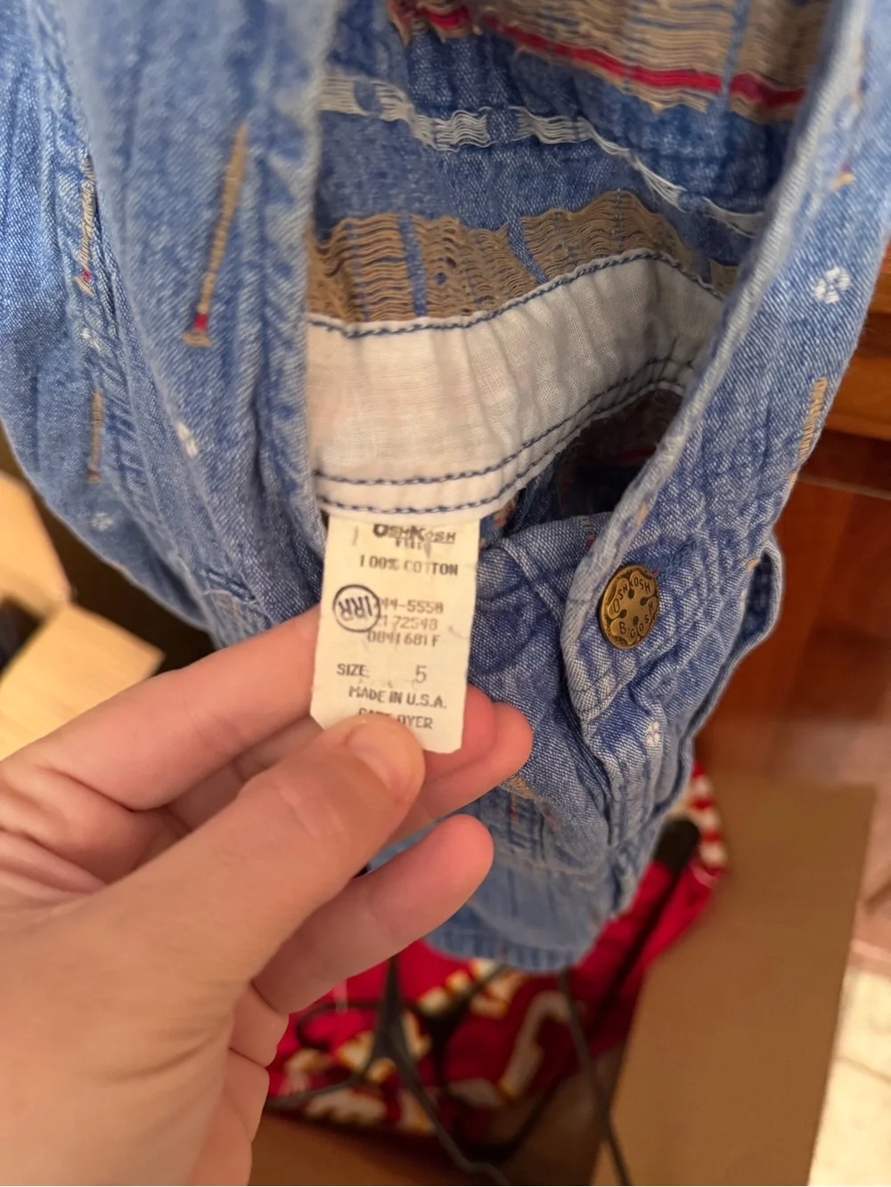 Vintage OshKosh B’gosh Vestbak Shortalls Size 5 Made in USA Denim Overalls